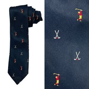 Briar Neck Tie Navy Blue‎ Golf Silk Blend Men's Suit Accessories Formal